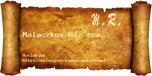 Malaczkov Rózsa névjegykártya