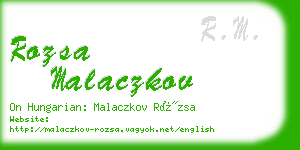 rozsa malaczkov business card